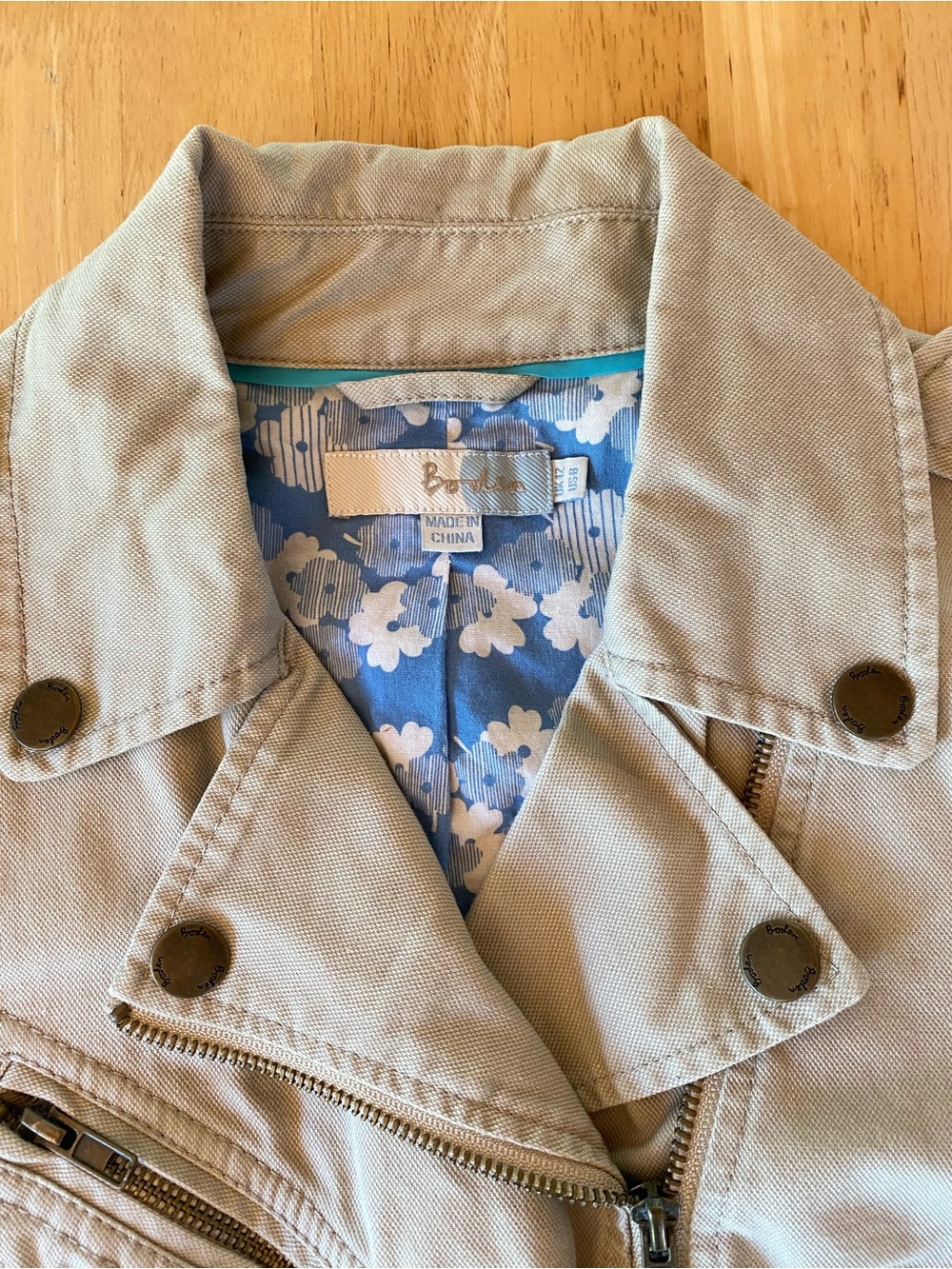 Boden Wren Cotton Canvas Moto Jacket Size 8/Medium - Picture 3 of 7